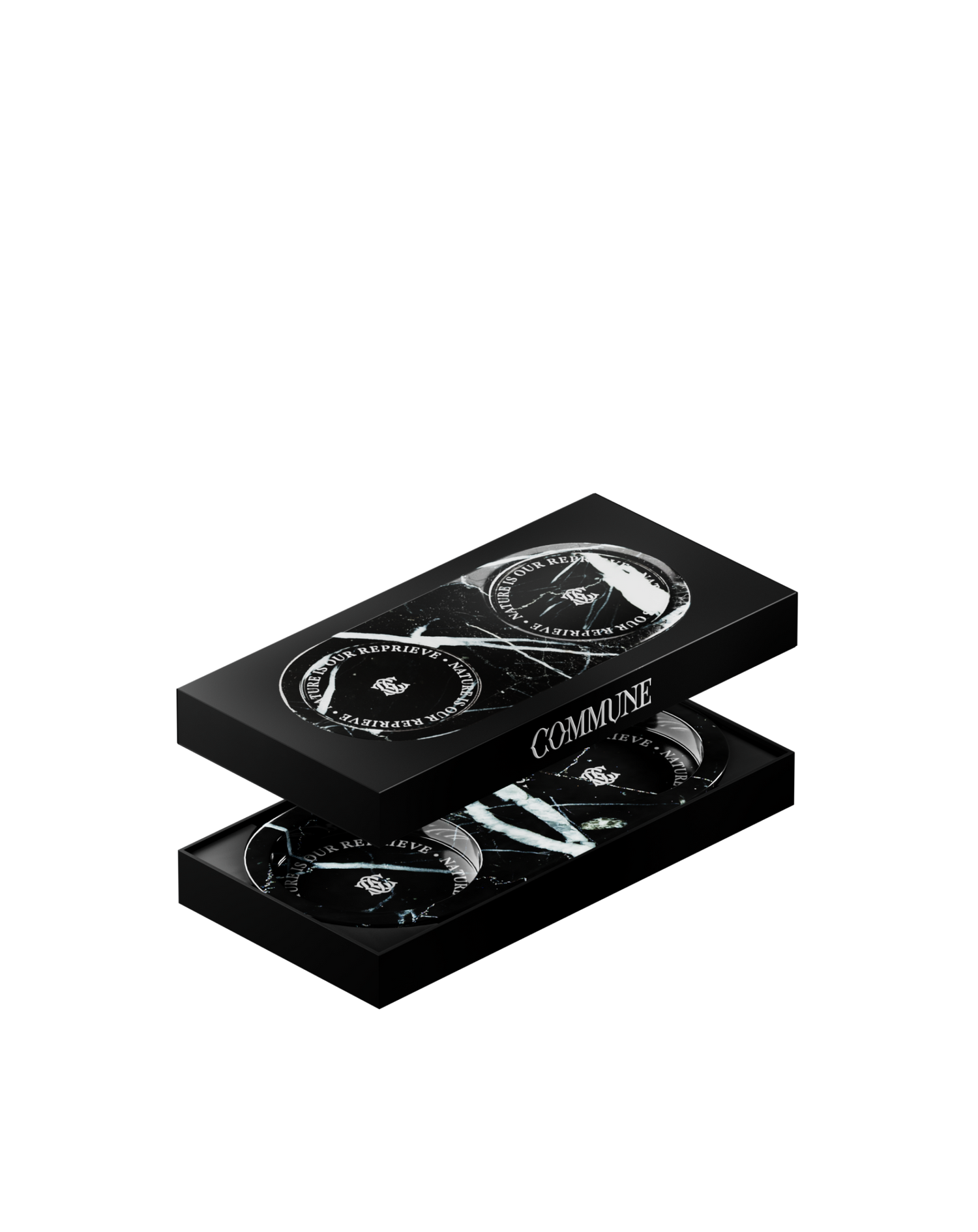 Double Black Marble Tray