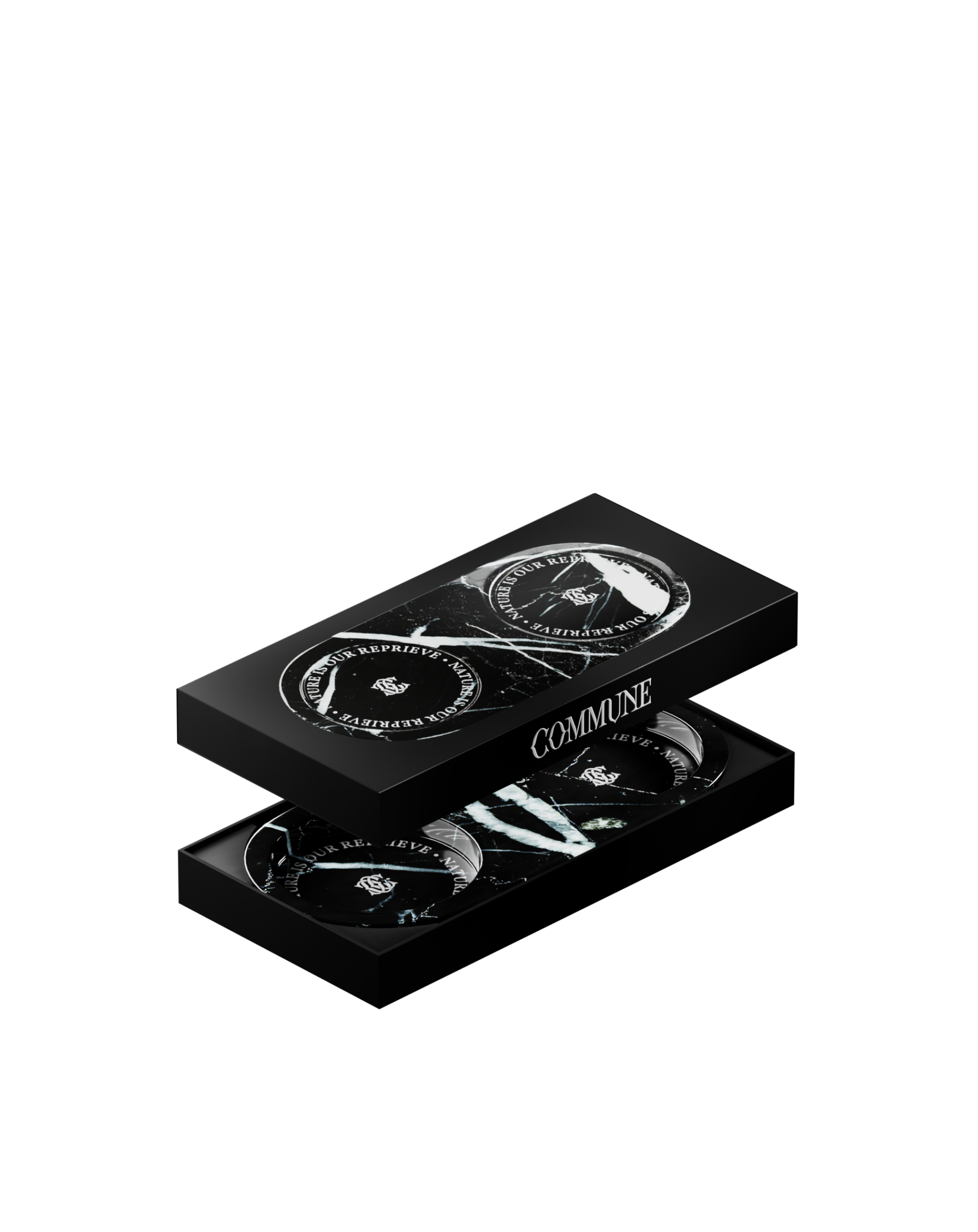 Double Black Marble Tray