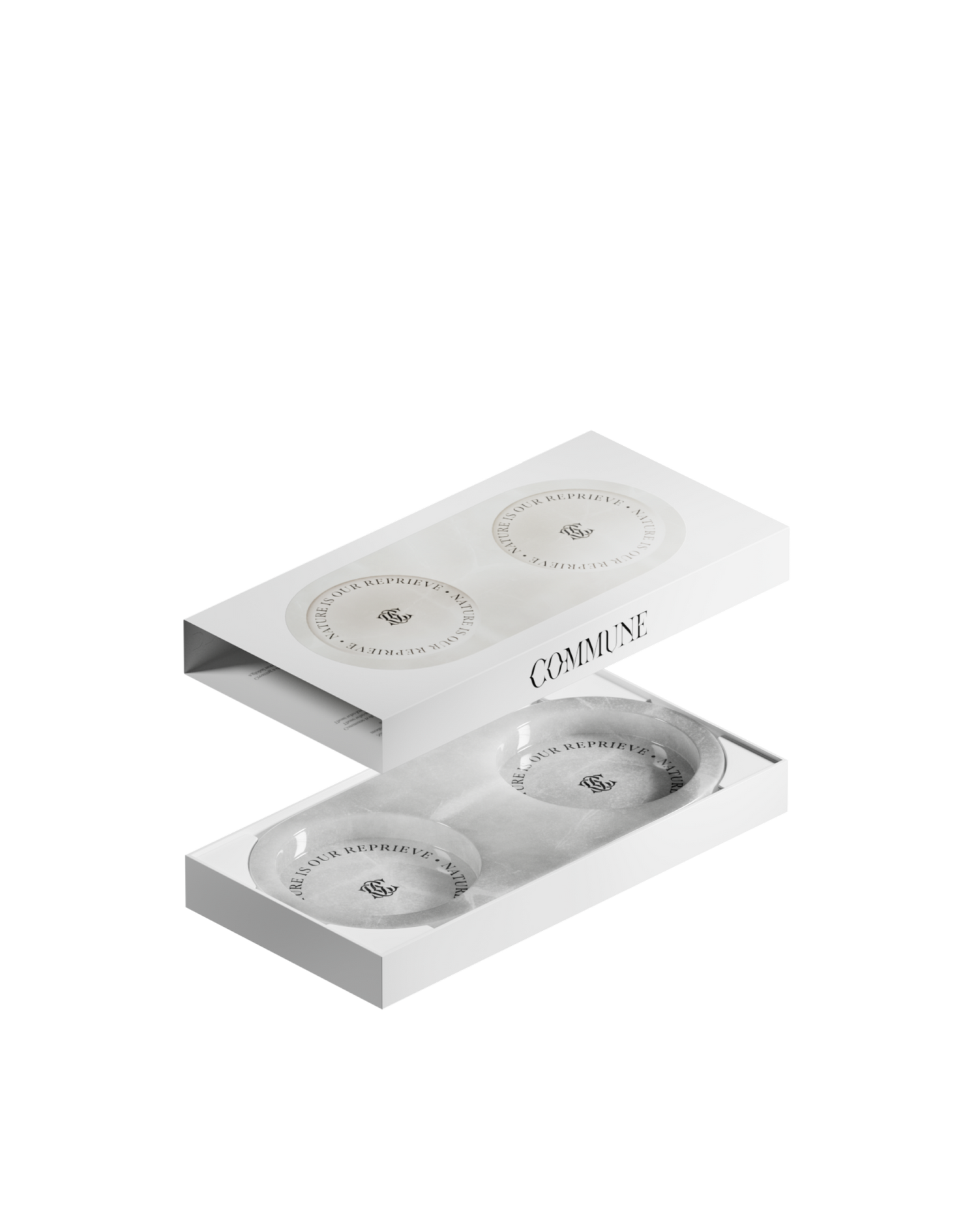 Double White Marble Tray