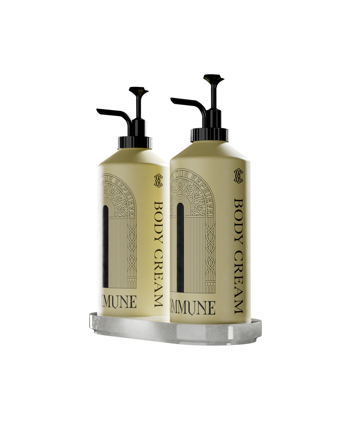 Double White Marble Tray