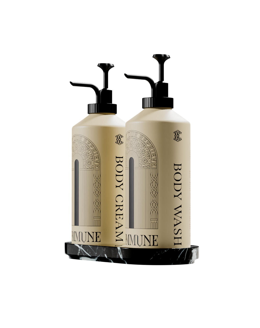 Double Black Marble Tray