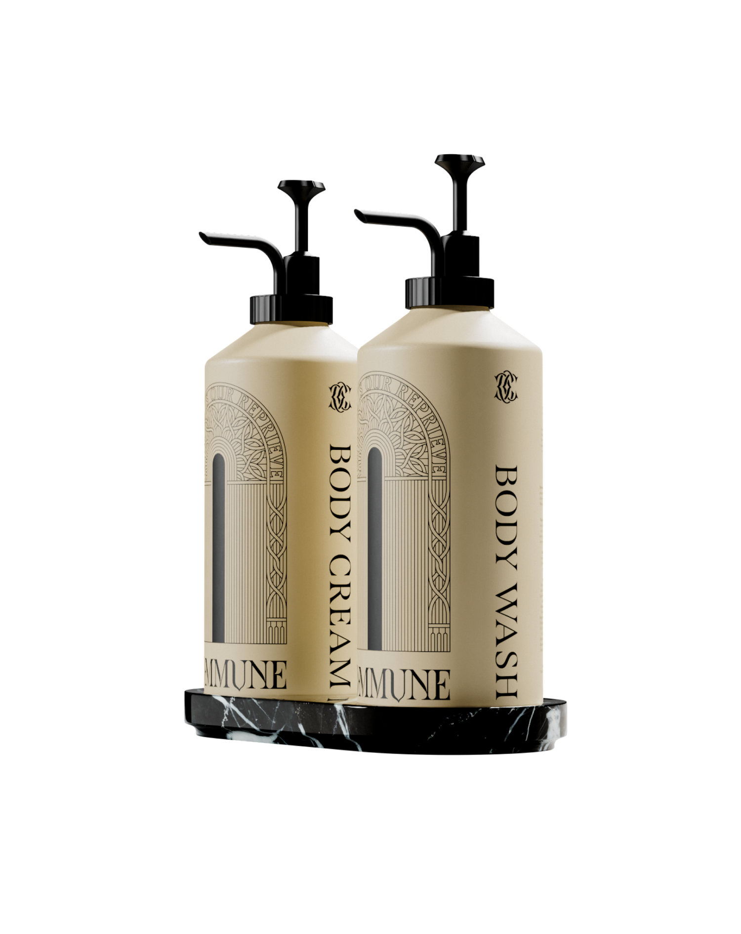 Double Black Marble Tray