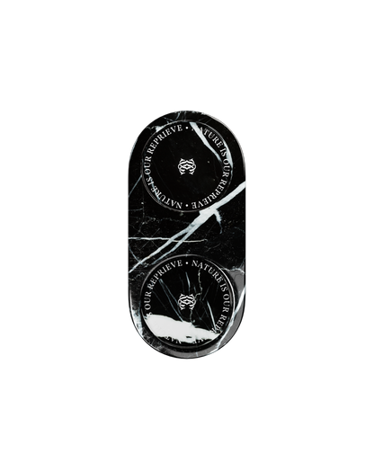 Double Black Marble Tray