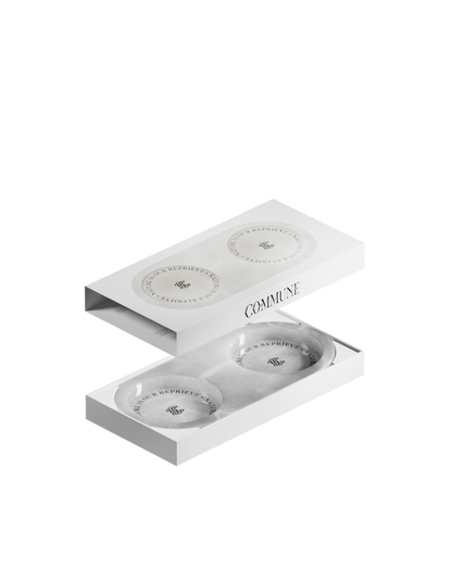Double White Marble Tray